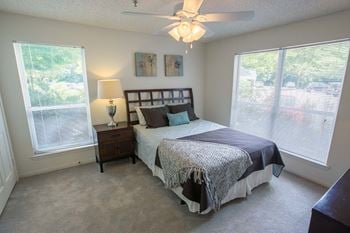 Spacious Bedroom With Comfortable Bed at Residence at White River, Indianapolis, 46228